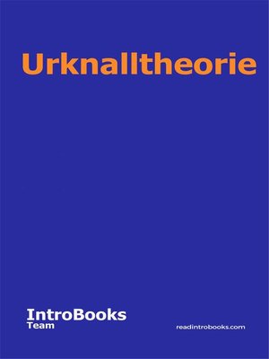 cover image of Urknalltheorie